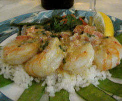 Green Curry Prawns at The Blue Lion in Jackson Wyoming