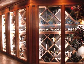 Extensive wine list at DK Steak House to complement any dish