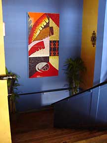 Colorful Mozaic in Stairway between Main Dining Room and 2nd Floor Priving Dining Area