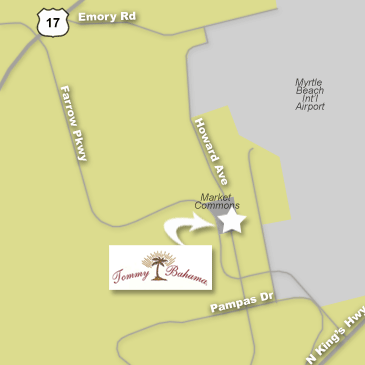 Map for Tommy Bahamas Tropical Cafe Myrtle Beach SC