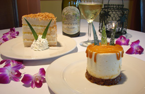The Pineapple Upside Down Vanilla Cheesecake and Signature Pina Colada Cake
