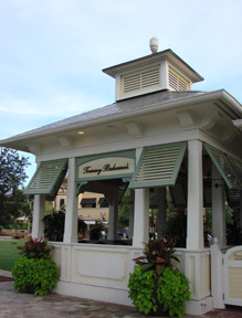Each end of the patio features a large gazebo-perfect for your next party!